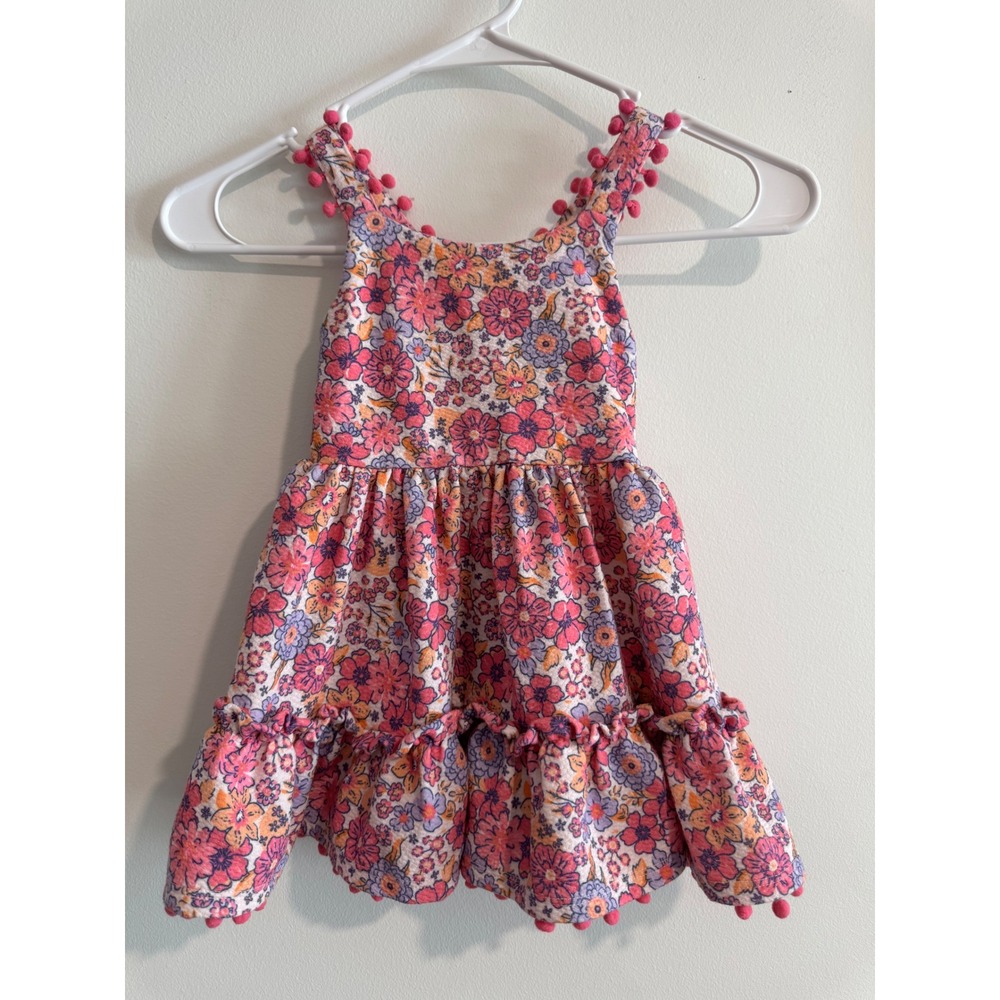 Summer Dress Tommy Bahama Floral Pom-Pom Sun Toddler‎ Girls 24M Pink Ruffle